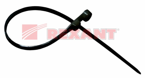 Хомут под винт nylon 3.6х100 мм черный (07-0105) (100 шт/уп) REXANT