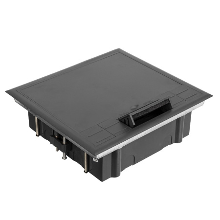 DR-PRO-015211 лючок напольный, 12 (2x6) модулей, вертикальный, пластиковая крышка, серый Datarex