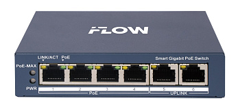 F-SW-EM606POE-VM коммутатор L2, смарт-управляемый, 4 гигабитных порта RJ45 PoE (iFlow)