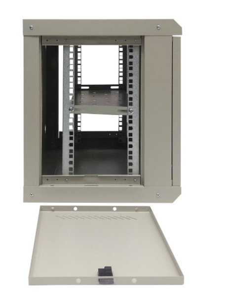 ST-NC9U01 (СЕРЫЙ) С ПОЛКОЙ шкаф телекоммуникационный 19" настенный/напольный 9U Space Technology