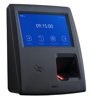 PERCo-CR11.1 биометрический терминал учета рабочего времени со встроенным сканером отпечатков пальцев PERCo