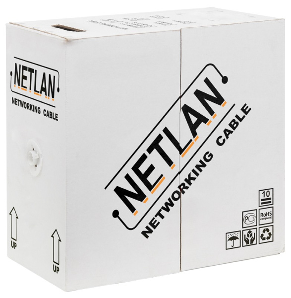 EC-UF004-5E-PE-BK кабель медный NETLAN F/UTP,4 пары, (305 м/бухта), cat 5е, 100МГц, 4х2х0,47 мм, внешний, экранированный, оболочка черного цвета, внеш