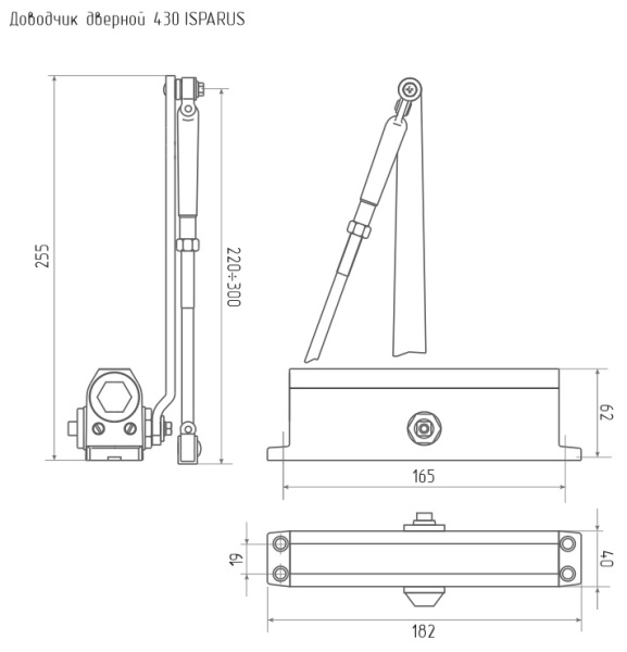 НОРА-М 430 ISPARUS (от 50 до 110 кг) доводчик морозостойкий (коричневый) 