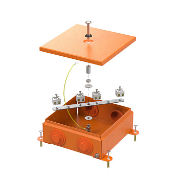 70-0380-2004-FR2.5-8 коробка металлическая огнестойкая 70-0380-FR2.5-8 E15-E120 RAL2004 150x150x60 (6 шт/кор) Промрукав