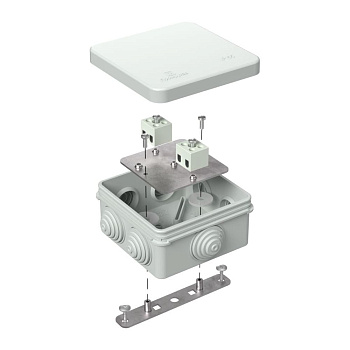 40-0210-7035-FR2.5-4 коробка огнестойкая для о/п 40-0210-FR2.5-4 Е15-Е120 RAL7035 80х80х40 (44 шт/кор) Промрукав