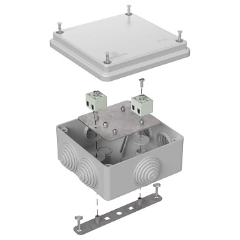 40-0300-7035-FR2.5-4 коробка огнестойкая для о/п 40-0300-FR2.5-4 Е15-Е120 RAL7035 100х100х50 (14 шт/кор) Промрукав