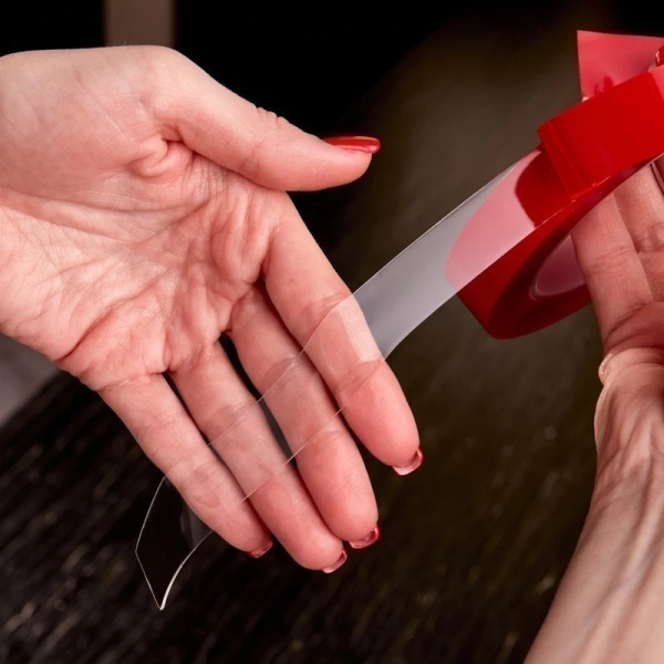 Двухсторонний скотч REXANT, прозрачный, на акриловой основе, 9 мм, (09-6509)