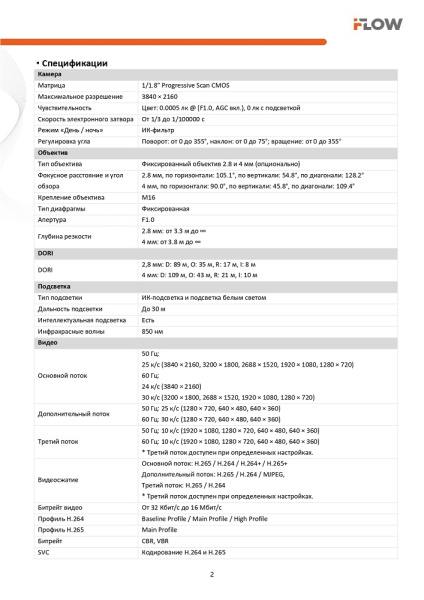 F-IC-2486CMS(4mm) (Аналог DS-2CD2187G2H-LISU(4mm)(eF)) 8Мп уличная купольная IP-камера с гибридной Smart подсветкой iFlow