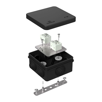 40-0210-9005-FR6.0-4 коробка огнестойкая для о/п 40-0210-FR6.0-4 Е15-Е120 RAL9005 80х80х40 Промрукав