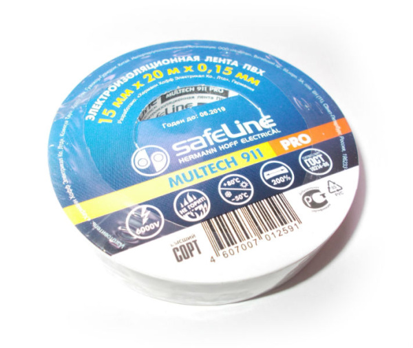 Изолента ПВХ, белая