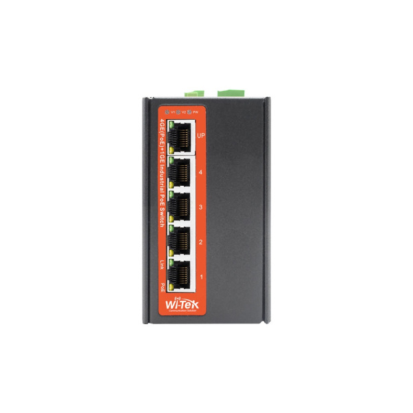 WI-PS305G-I-DC промышленный неуправляемый PoE коммутатор 5GE, питание от солнечной панели DC 9-52В, Wi-Tek