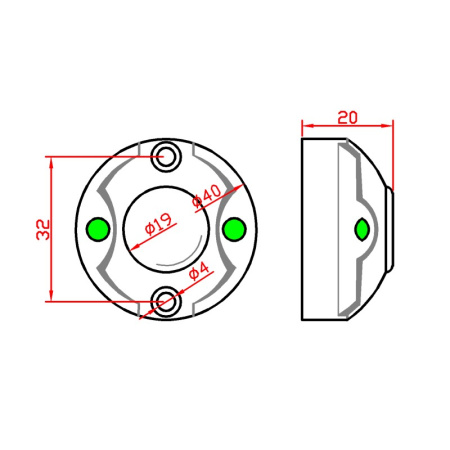 PUSHka кнопка выхода (никель)