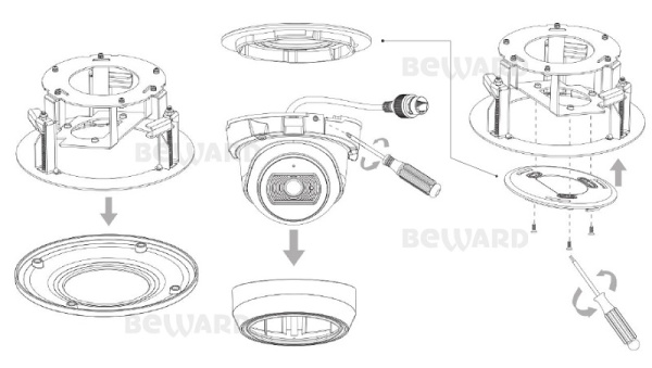 SV3210DBS (3,6 мм) уличная купольная IP-камера видеонаблюдения со встроенным микрофоном Beward