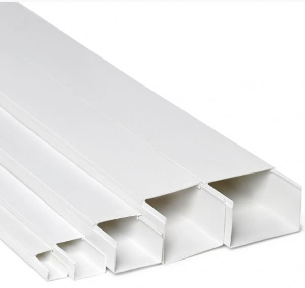 503-001 Кабель-канал 20x10х2000 двойной замок, белый (100 м/уп) (ПожТехКабель)