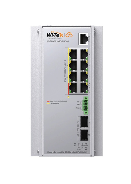 WI-PCMS310GF-Alien-I коммутатор промышленный управляемый L2+ 8GE+2SFP+1Console, Mix PoE 24V/48V, Wi-Tek