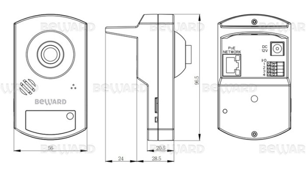 BD46C (2,8 мм) внутренняя компактная IP-камера видеонаблюдения со встроенным микрофоном Beward