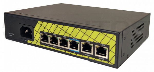 TSn-4FP6F2 6 портовый неуправляемый PoE коммутатор Tantos