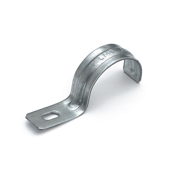 PR13.02404 скоба металлическая однолапковая усиленная противопожарная СМОУ d31-32 мм (50шт/600шт уп/кор) Промрукав