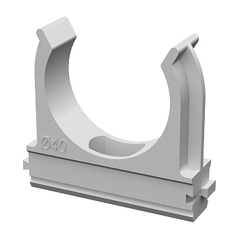 PR.02640 крепеж-клипса для труб АБС-пластик в п/э d40 мм (15шт/300шт уп/кор) Промрукав