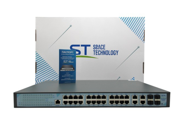 ST-S324POE(24G/4G/4S/1C/400W/A) PRO M сетевой PoE коммутатор Space Technology