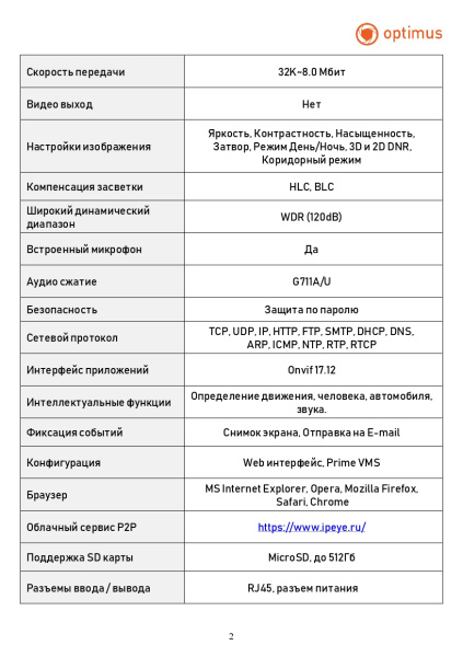 Prime IP-015.0(2.8)MPC уличная всепогодная IP камера видеонаблюдения Optimus 
