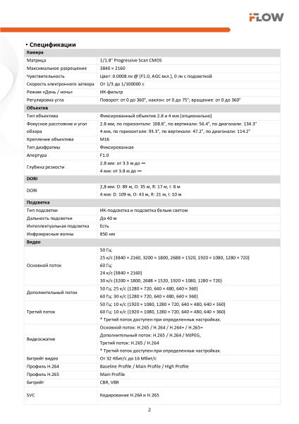 F-IC-2386CM(4mm) (Аналог DS-2CD2387G2H-LIU(4mm)(eF)) 8Мп уличная купольная IP-камера с гибридной Smart подсветкой iFlow