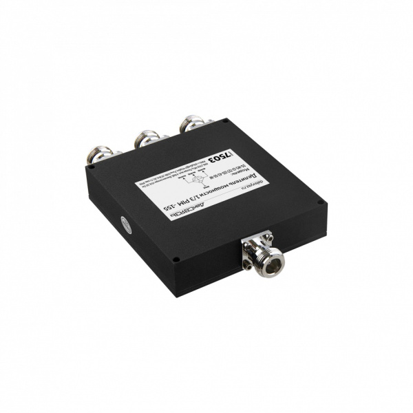 DS WS 13 727 155 43 50 Nf v.7503 делитель мощности сигнала, 698~2700 МГц, 1вх. 3вых., 155дБн@2x43дБм, 50 Ом, Pmax=50 Вт, N розетка ДалСВЯЗЬ
