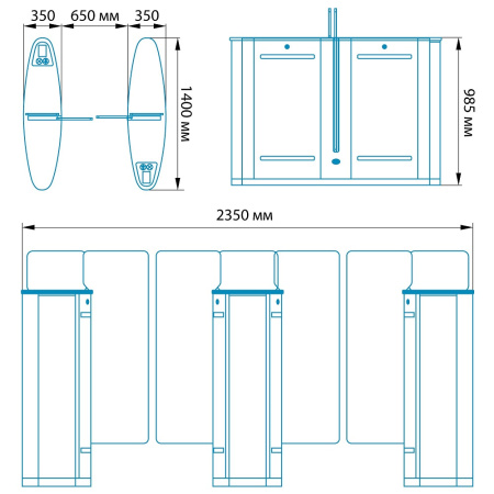 Блокпост СКП 600 турникет с раздвижными створками скоростной автоматический