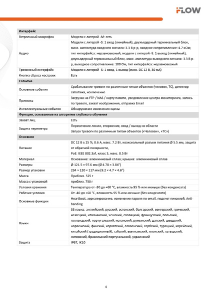 F-IC-2446CMS(4mm) (Аналог DS-2CD2147G2H-LISU(4mm)(eF)) 4Мп уличная купольная IP-камера видеонаблюдения с гибридной Smart подсветкой iFlow