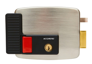 AT-EL101GF.3 (открывается наружу, петли слева) (серебро) замок электромеханический накладной ACCORDTEC