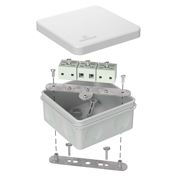 60-0210-7035-FR6.0-6 коробка огнестойкая для о/п двухкомпонентная 60-0210-FR6.0-6 Е15-Е120 RAL7035 80х80х40 Промрукав