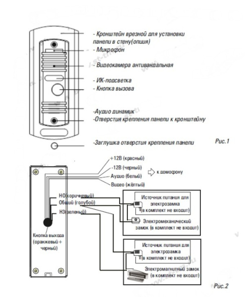 ST-P100 (МЕДЬ) (версия 2) вызывная панель цветная Space Technology