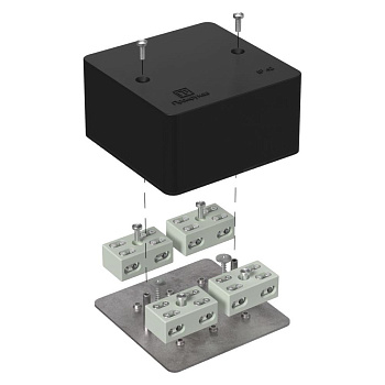 40-0460-9005-FR6.0-4-8-Р коробка огнестойкая разветвительная для кабель-канала 40-0460-FR6.0-4-8-Р Е15-Е60 RAL9005 85х85х45 (44 шт/кор) Промрукав