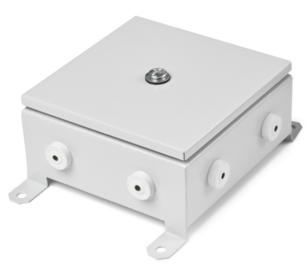 076-401 Коробка монтажная огнестойкая металлическая герметичная КМОМГ (4к х 2,5мм) 100х100х60 IP 54 (3 ввода) ПожТехКабель