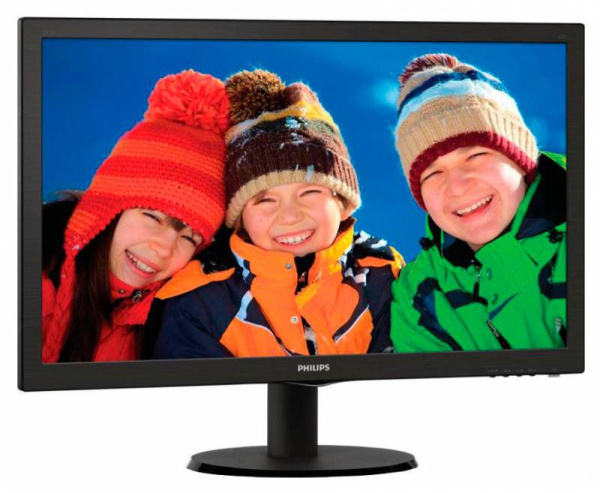 Монитор Philips 23.6" 243V5LAB (00/01) черный TN+film LED 5ms 16:9 DVI M/M полуматовая 250cd