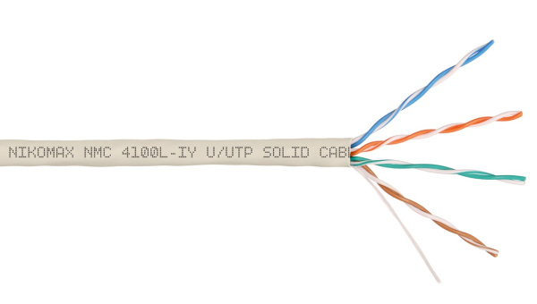 NMC 4100L-IY Кабель NIKOMAX U/UTP, 4 пары, Кат.5e, 24 AWG, внутренний, полимерный материал, 305мм
