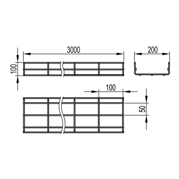 FC1020 Проволочный лоток 100х200х3000 DKC