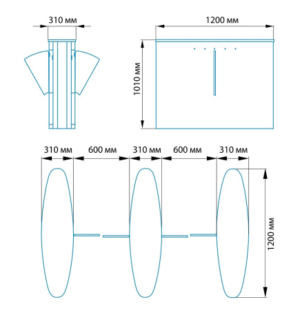 Блокпост СКП 1400 турникет с раздвижными створками скоростной автоматический