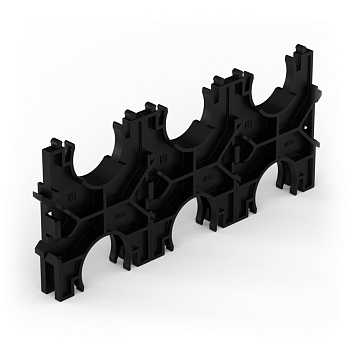 PR13.02575 кластер для двустенных труб d32 мм, тройной, двухсторонний (130 шт/кор) Промрукав 