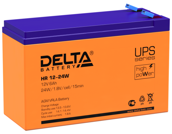 Аккумулятор Delta HR 12-24W (12V/6Ah)