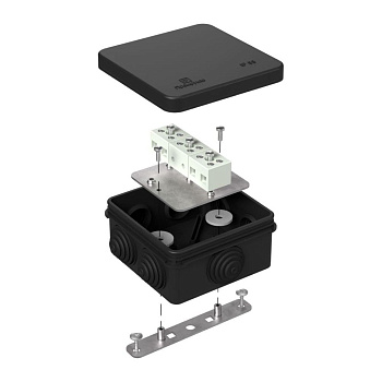 40-0210-9005-FR6.0-6 коробка огнестойкая для о/п 40-0210-FR6.0-6 Е15-Е120 RAL9005 80х80х40 Промрукав