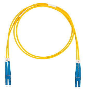 DR-220041 шнур оптический коммутационный (патч-корд), LC-LC, дуплекс (duplex), OS2, нг(А)-HF, желтый, 1,0 м Datarex