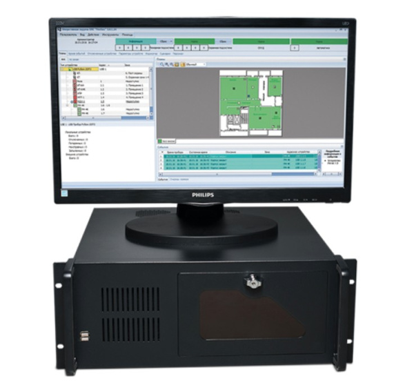 ЦПИУ "Рубеж" исп.2 (КИТАЙ) центральный прибор индикации и управления ПАСН.425532.008 ТУ для системы до 60 приборов RS-485 (R3-Link) Рубеж