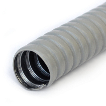 PR04.0469 металлорукав в ПВХ изоляции серый Р3-ЦП-НГ-12 (100м/уп) Промрукав