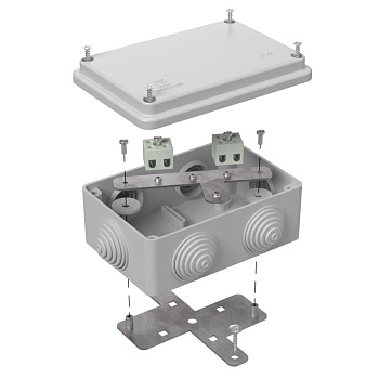 40-0340-7035-FR1.5-4 коробка огнестойкая для о/п 40-0340-FR1.5-4 Е15-Е120 RAL7035 120х80х50 (20 шт/кор) Промрукав