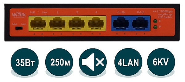 WI-PS205H коммутатор неуправляемый Wi-Tek