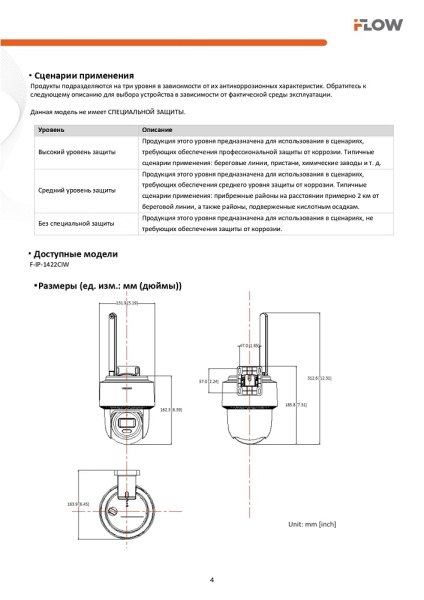 F-IP-1422CIW 2Мп поворотная IP-камера с гибридной Smart-подсветкой до 30м и WiFi iFlow