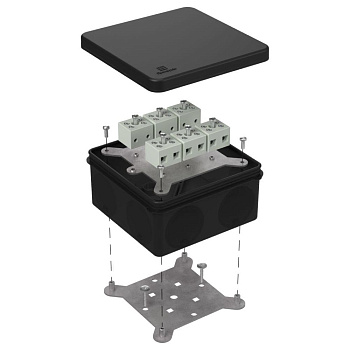 60-0300-9005-FR6.0-12 коробка огнестойкая для о/п двухкомпонентная 60-0300-FR6.0-12 Е15-Е120 RAL9005 100х100х50 (14 шт/кор) Промрукав