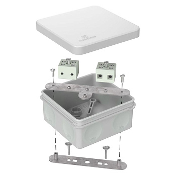 60-0210-7035-FR6.0-4 коробка огнестойкая для о/п двухкомпонентная 60-0210-FR6.0-4 Е15-Е120 RAL7035 80х80х40 Промрукав