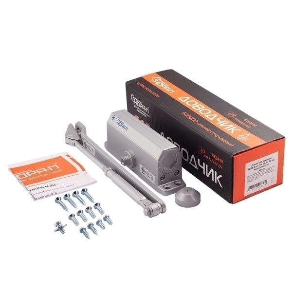 НОРА-М №3S F фиксация бол. (до 80кг) доводчик морозостойкий (серебро) 